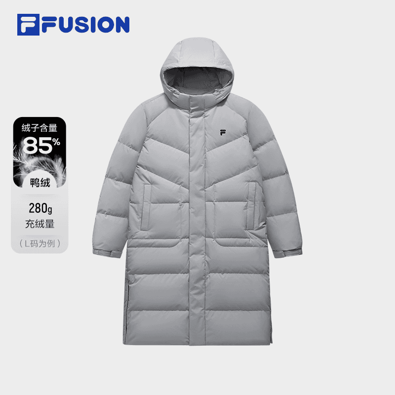 FILA斐乐男款85鸭绒长款羽绒蓬松度700 保暖经典简约T11M547911