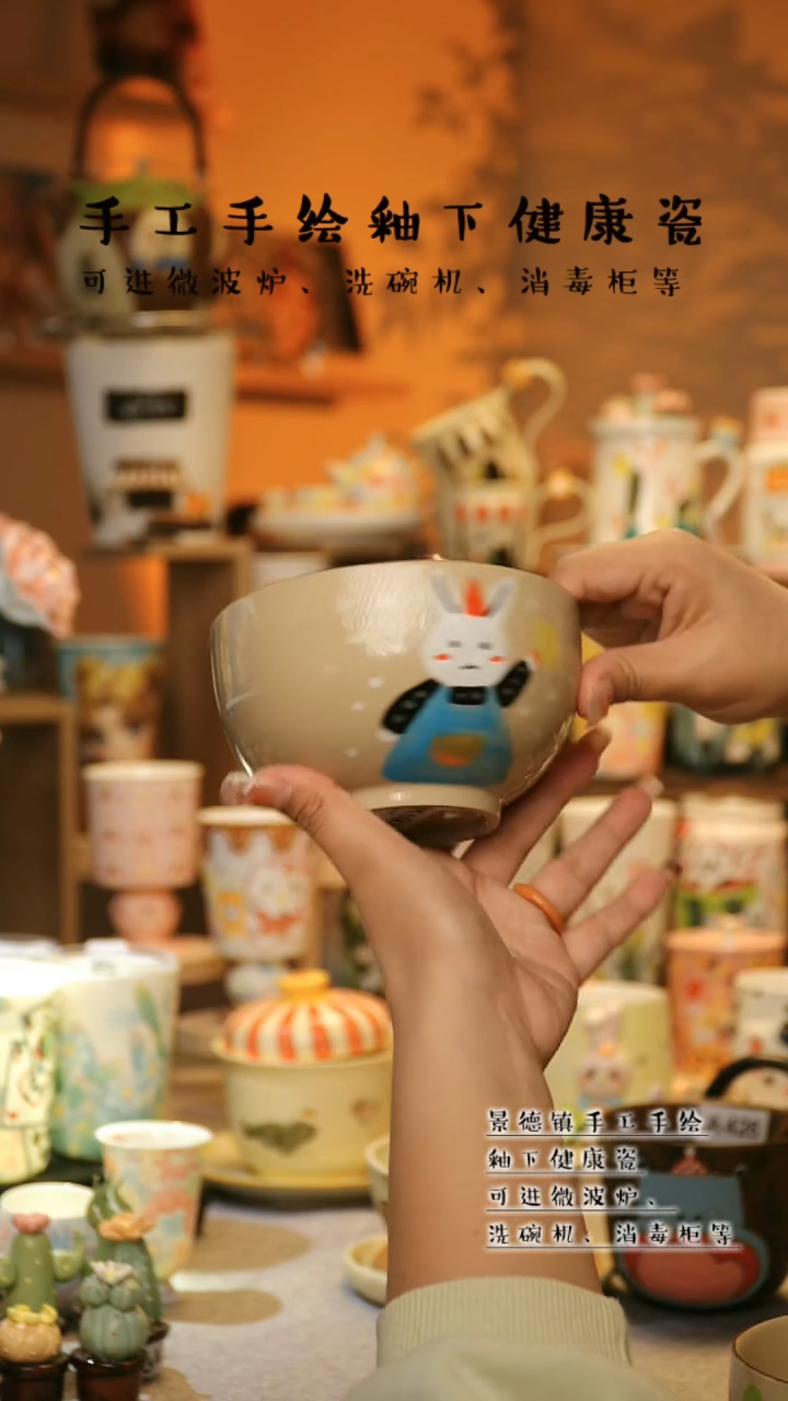 【闪购商品】杯陶瓷景德镇高温釉下彩&W1192