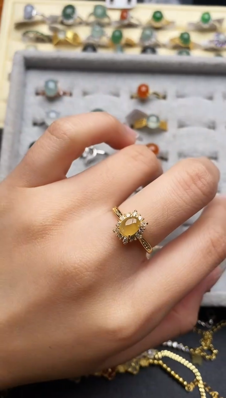 【闪购商品】翡翠戒指银S925镶嵌111111111+6