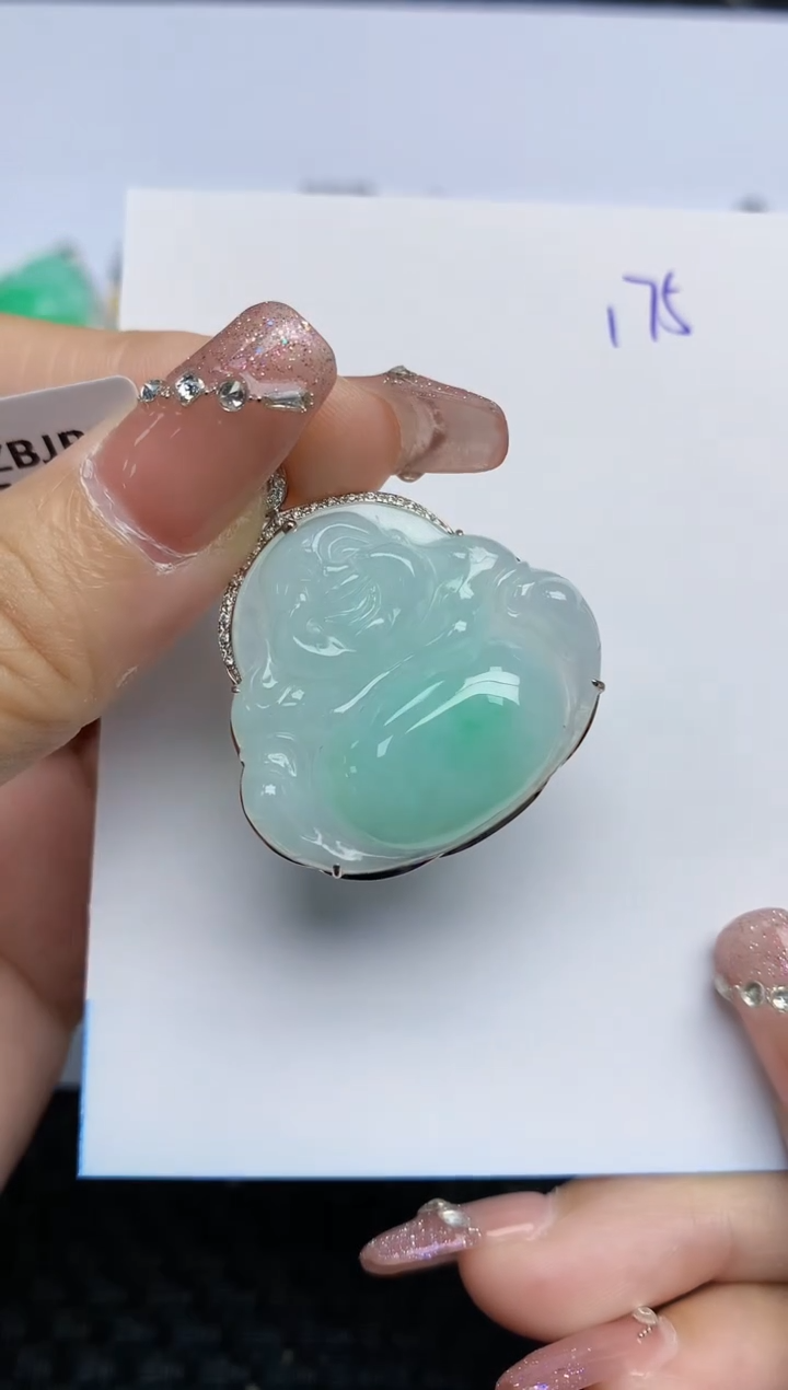 【闪购商品】翡翠颈饰18K金镶嵌天然A货翡翠 175