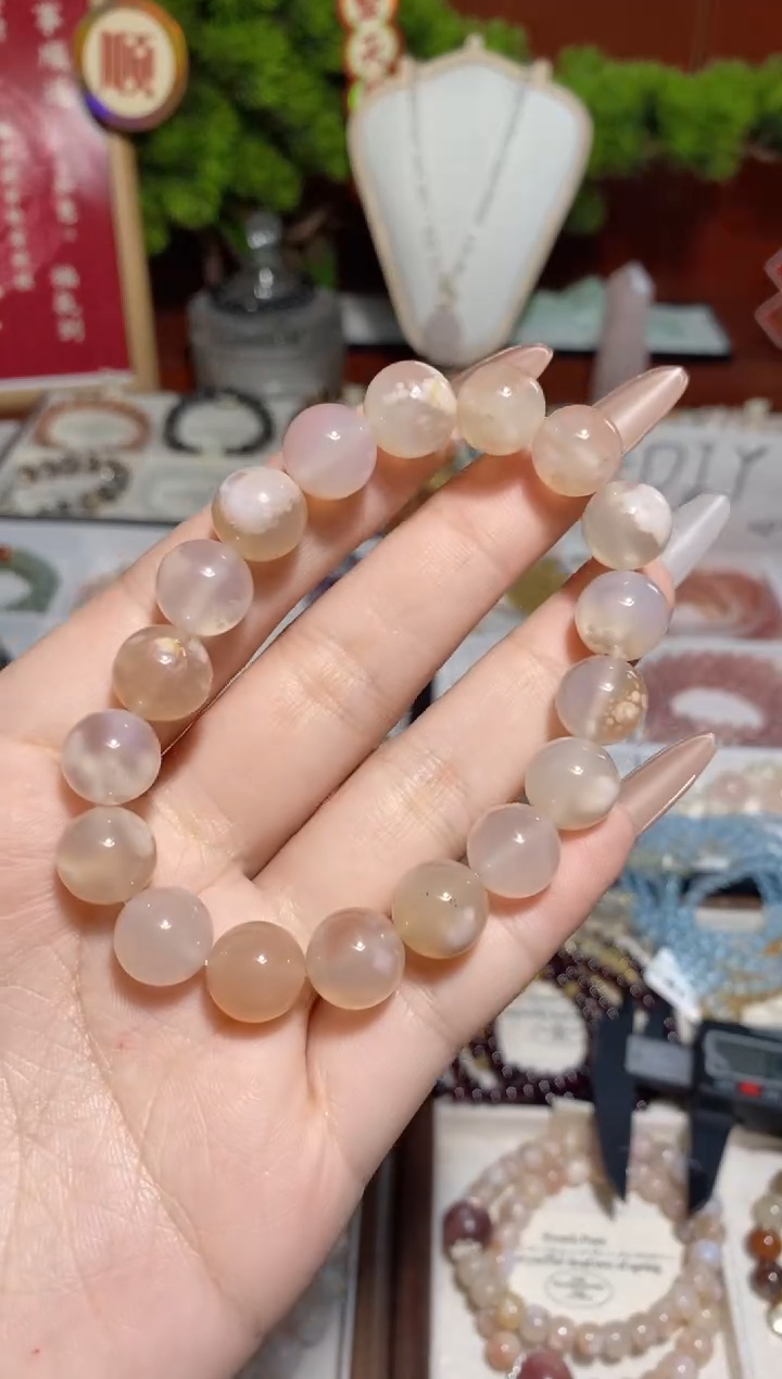 【闪购商品】水晶手串未镶嵌樱花玛瑙11mm+