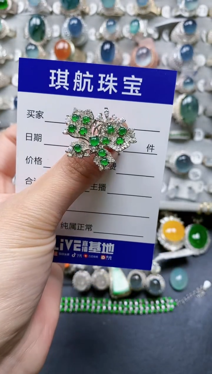 【闪购商品】翡翠戒指银S925镶嵌0646