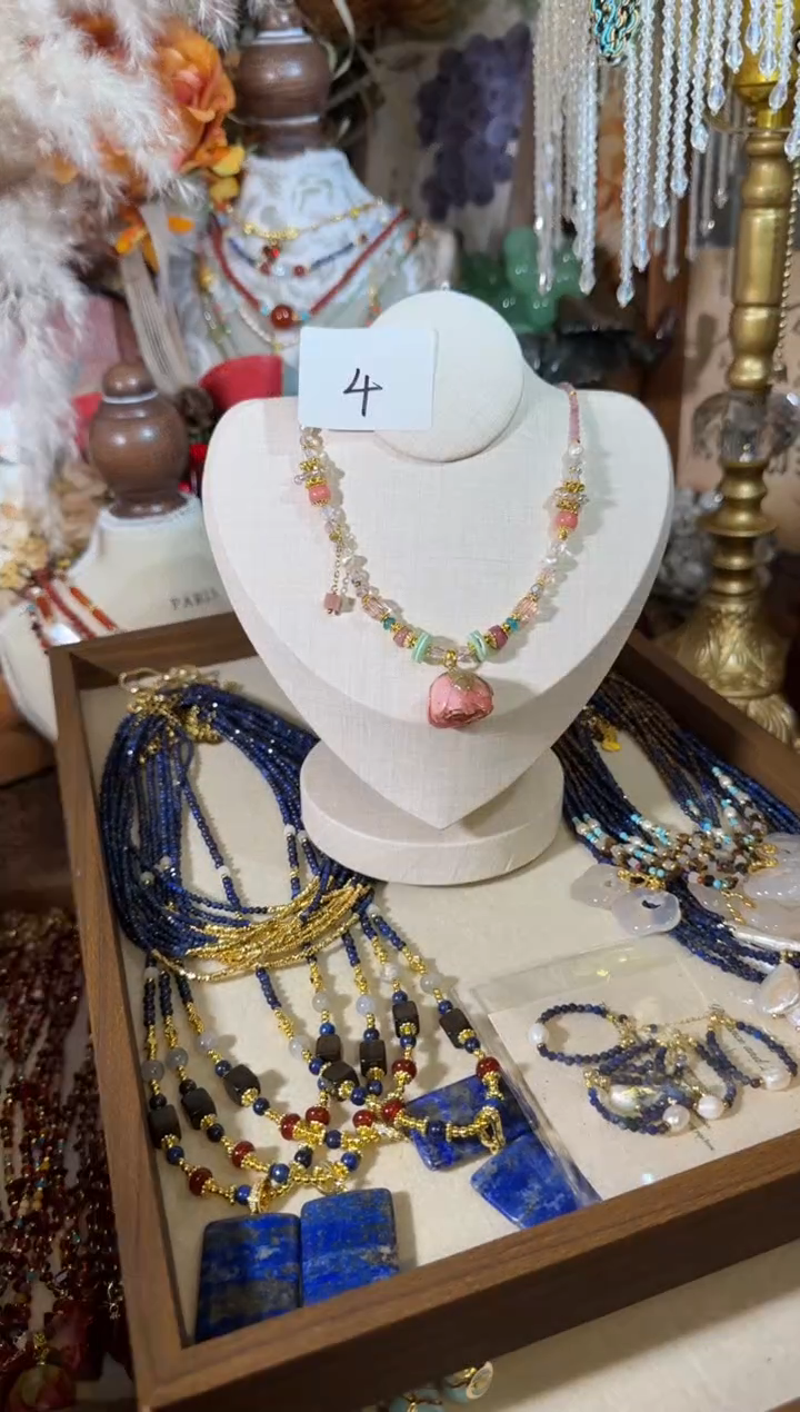 项链未镶嵌淡水珍珠粉玫瑰 004