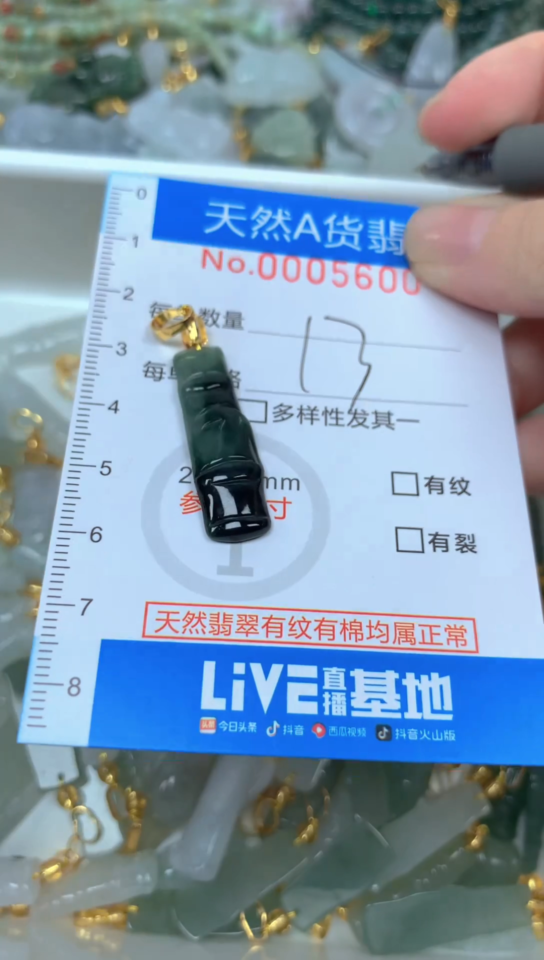 颈饰未镶嵌翡翠净货挂件-5600