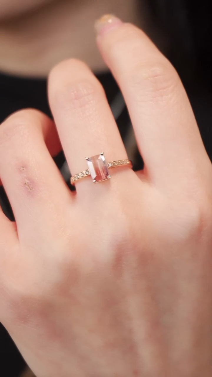 18K金镶嵌戒指碧玺2【主石1.25ct】