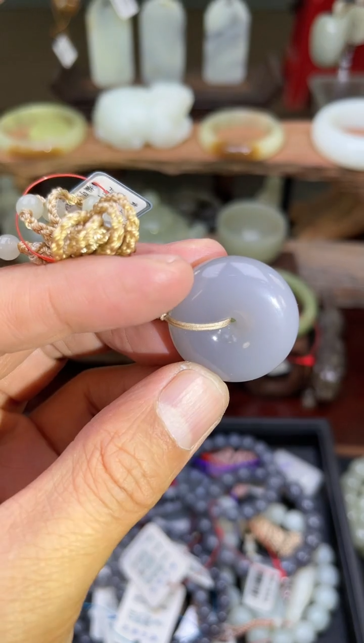 【闪购商品】和田玉吊坠未镶嵌青海烟紫 28+平安扣9003349