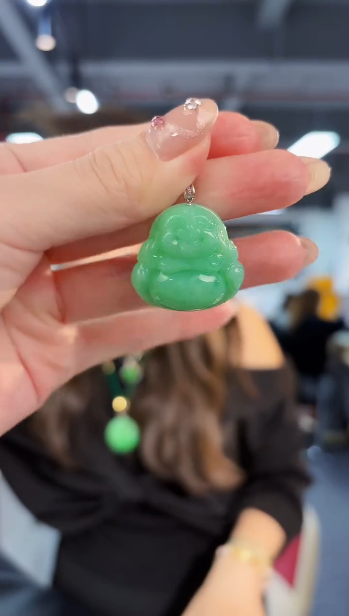 【闪购商品】翡翠颈饰18K金镶嵌缅料A货/支持复检/一件