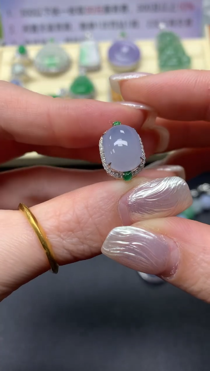 【闪购商品】翡翠戒指18K金镶嵌戒指|4980