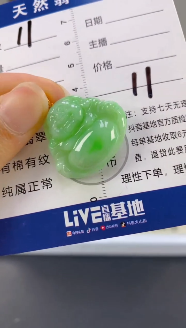 【闪购商品】翡翠颈饰18K金镶嵌天然A货翡翠
