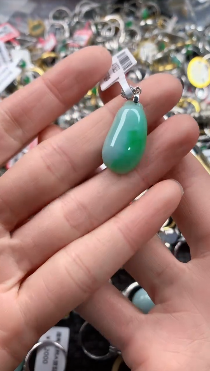 银S925镶嵌戒指翡翠4444       7