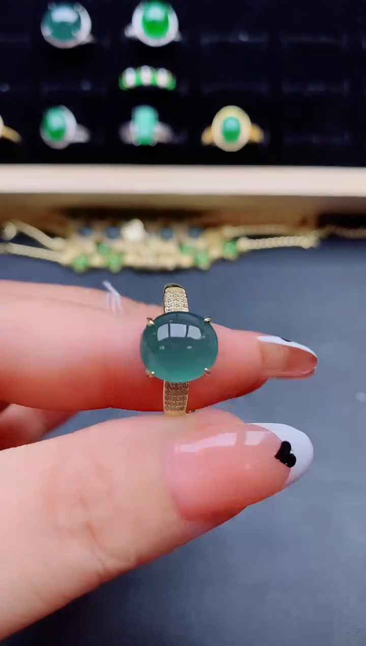 【闪购商品】翡翠银S925镶嵌戒指321321