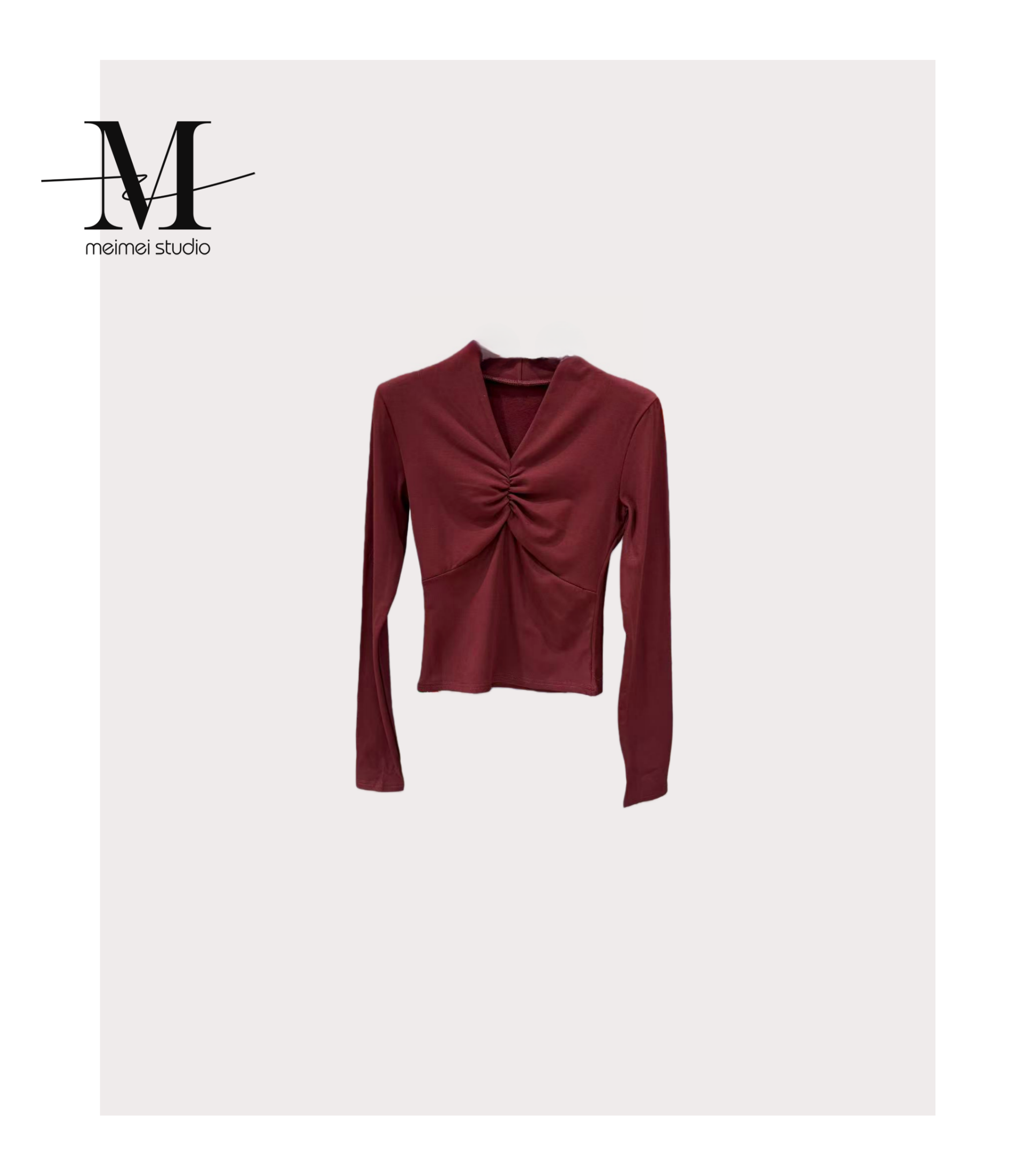 MEIMEI STUDIO 冬季欧货新款时尚保暖V领打底上衣376-61271017   