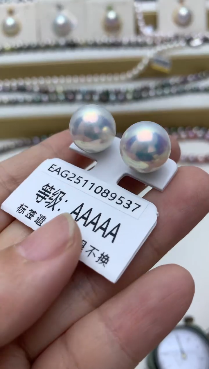 银S925镶嵌耳饰淡水珍珠D***ye54 