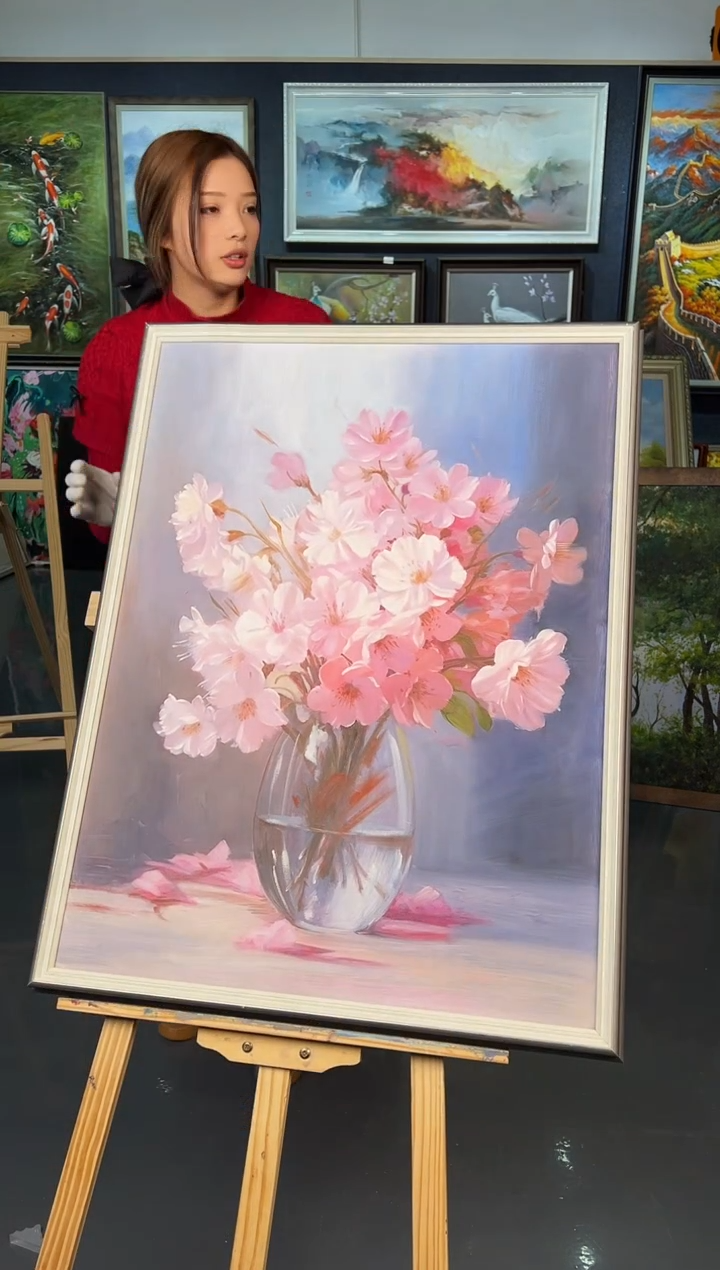 【闪购商品】油画27号 70*100 插花-手绘油画