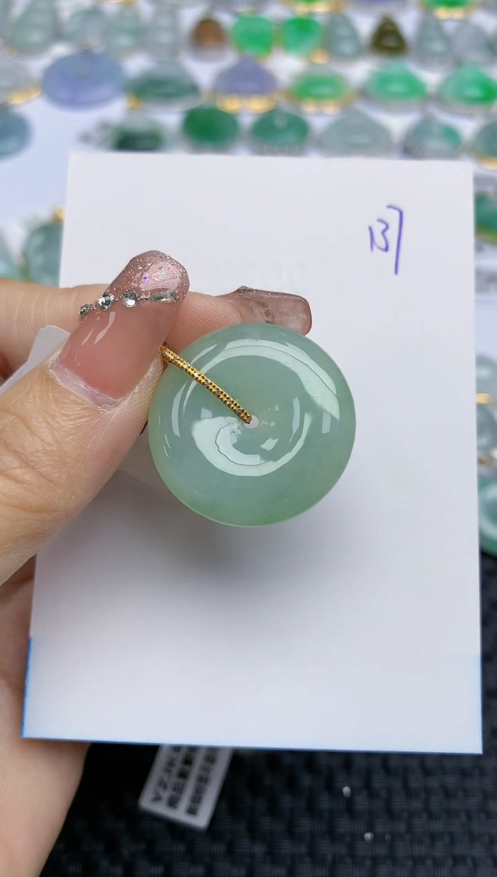 【闪购商品】翡翠颈饰18K金镶嵌天然A货翡翠 137