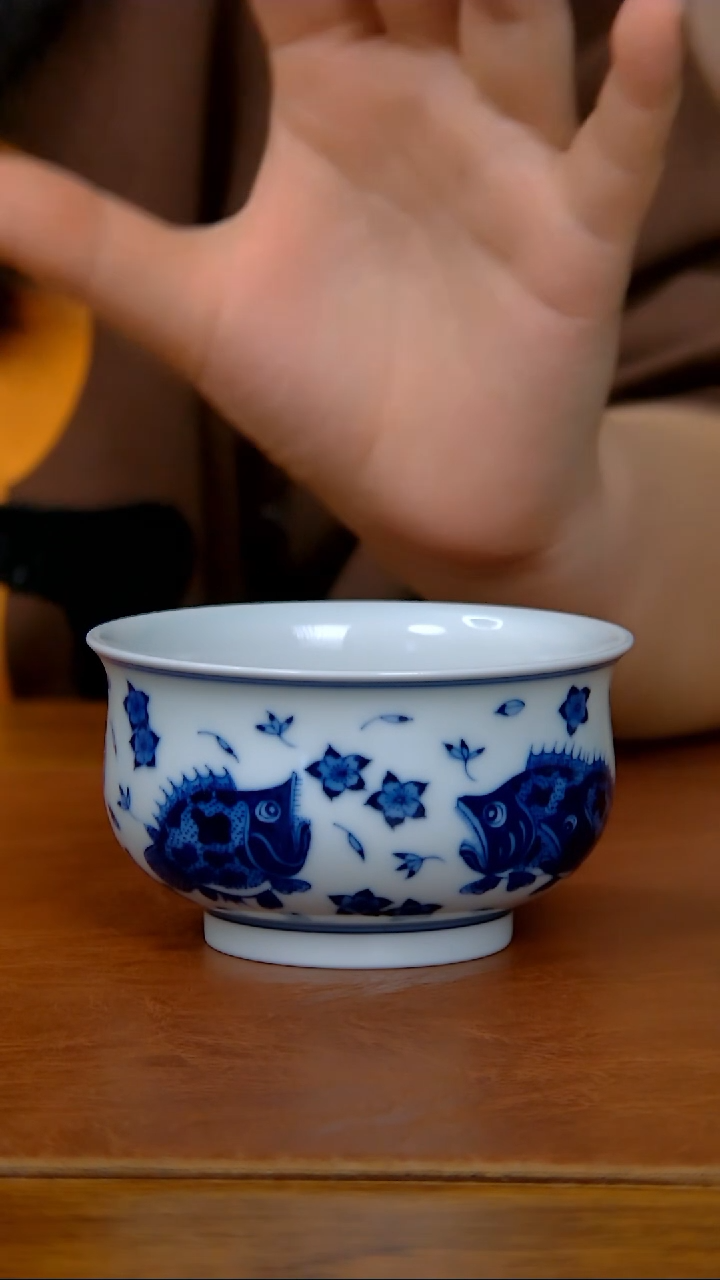 【闪购商品】陶瓷鳜鱼大炉石杯（柴窑）   