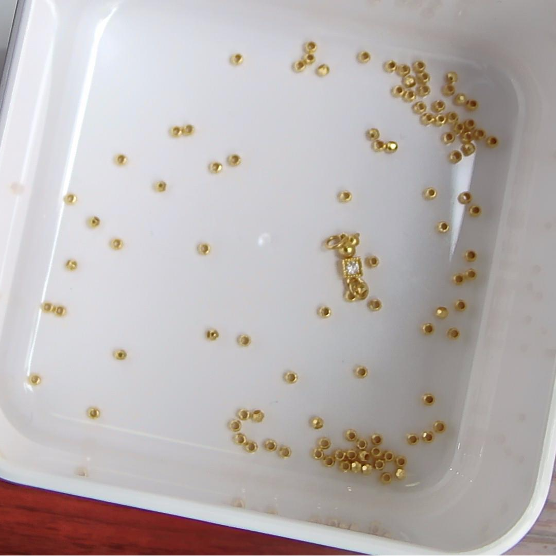 足金DIY配件C蹦迪2珠3.25