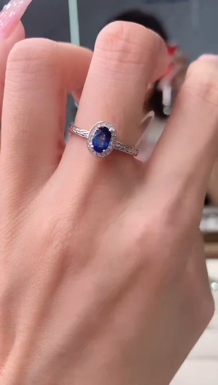 【闪购商品】蓝宝石戒指银S925镶嵌66-3