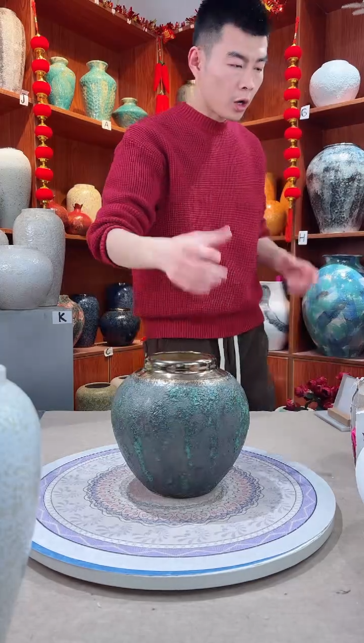 【闪购商品】瓶陶瓷花瓶 无花 青铜小号