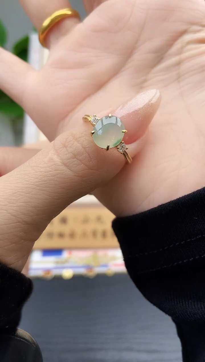 银S925镶嵌戒指翡翠12