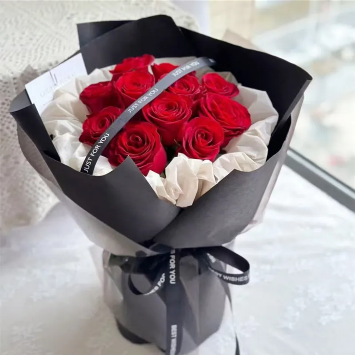 【怦然欢喜】9朵红玫瑰花束情人节礼物送老婆女朋友恋人鲜花订花同城配送小时达