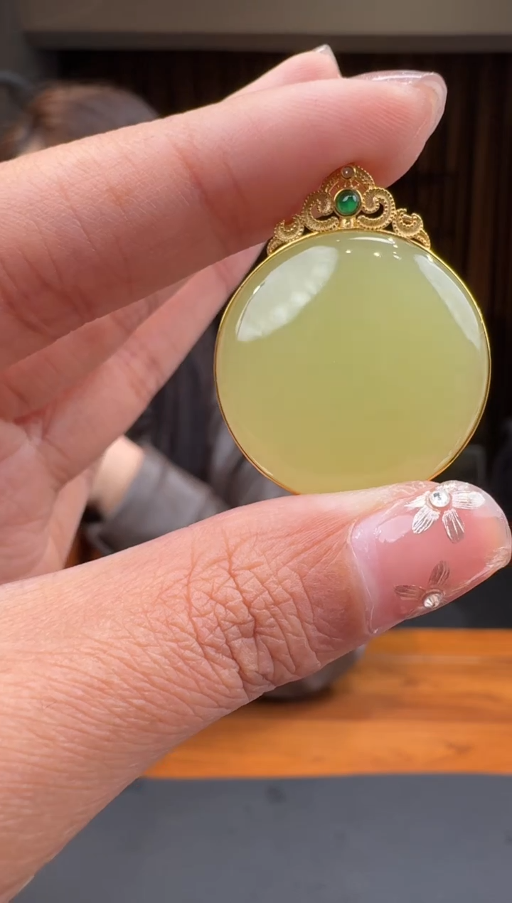【闪购商品】和田玉15518K金镶嵌1.31冰冰多样性发货