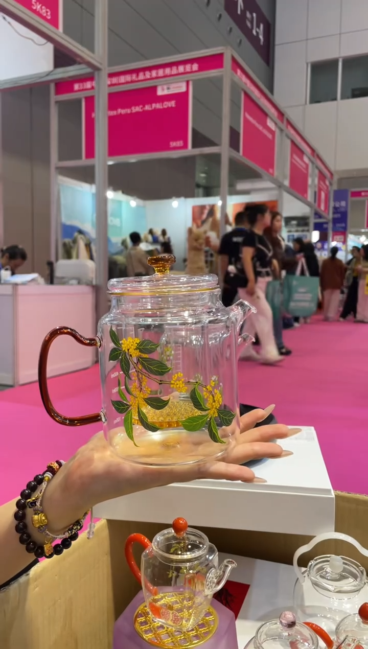 手工艺品琉璃遇器桂花神奇壶大琥珀把