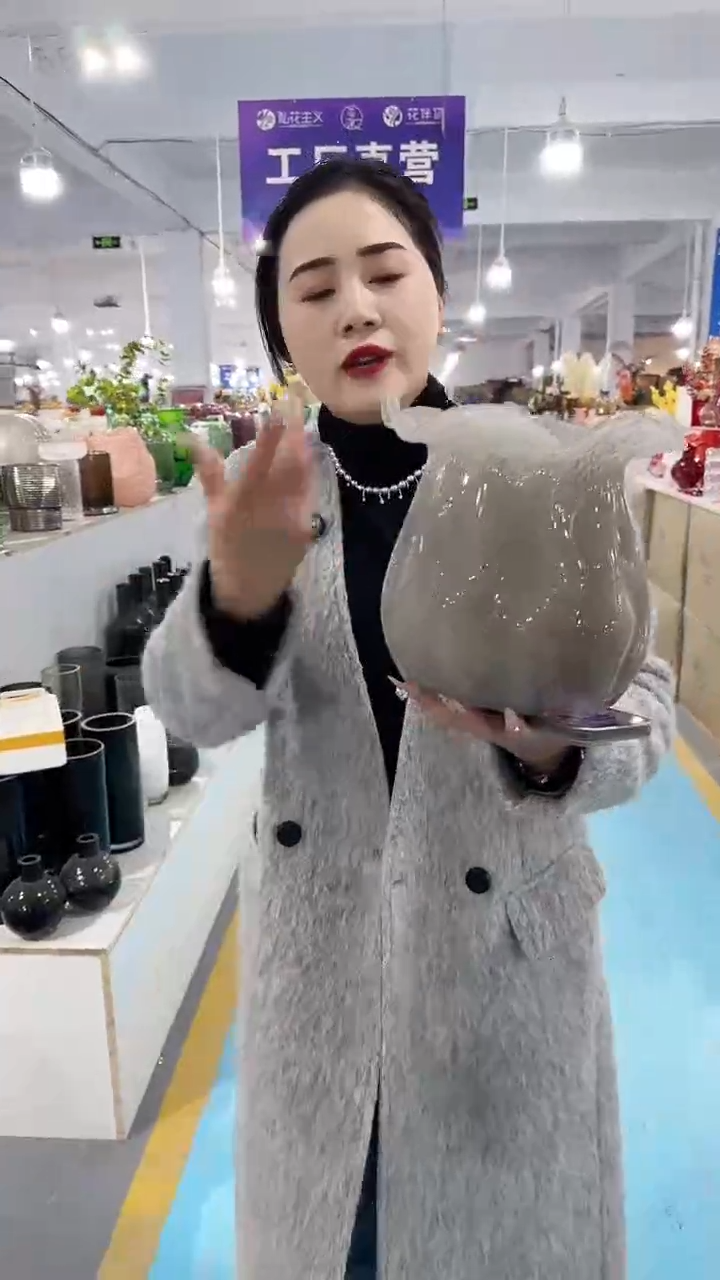 【闪购商品】玻璃安琪外贸-微瑕花瓶--B9ZH