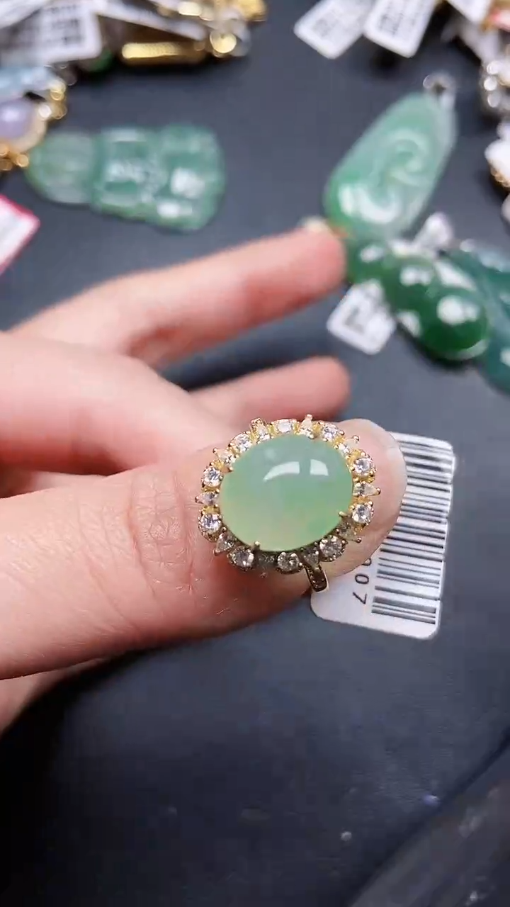 颈饰银S925镶嵌翡翠0069