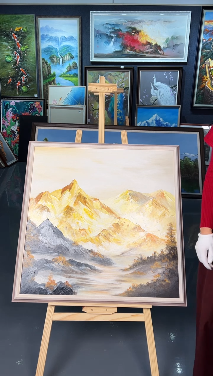 【闪购商品】油画16号手绘油画-80*80  日照金山