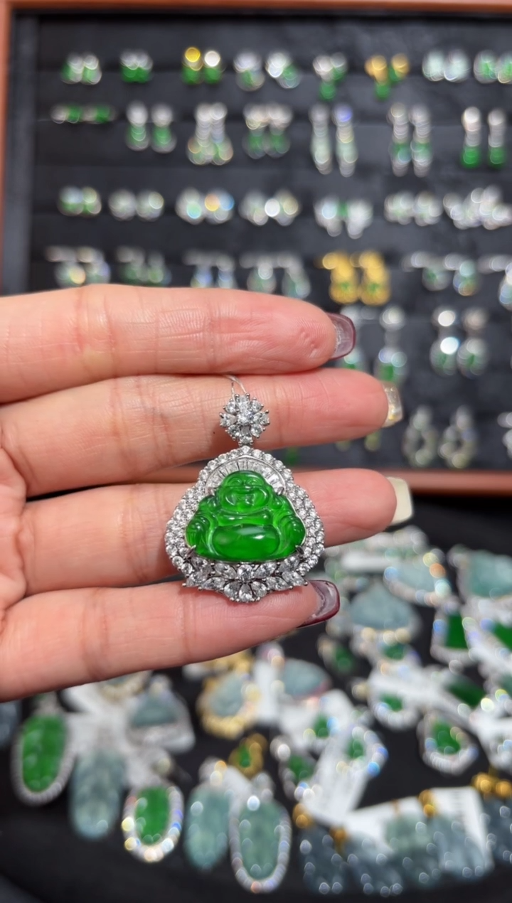 【闪购商品】翡翠颈饰银S925镶嵌佛公/支持复检/一件