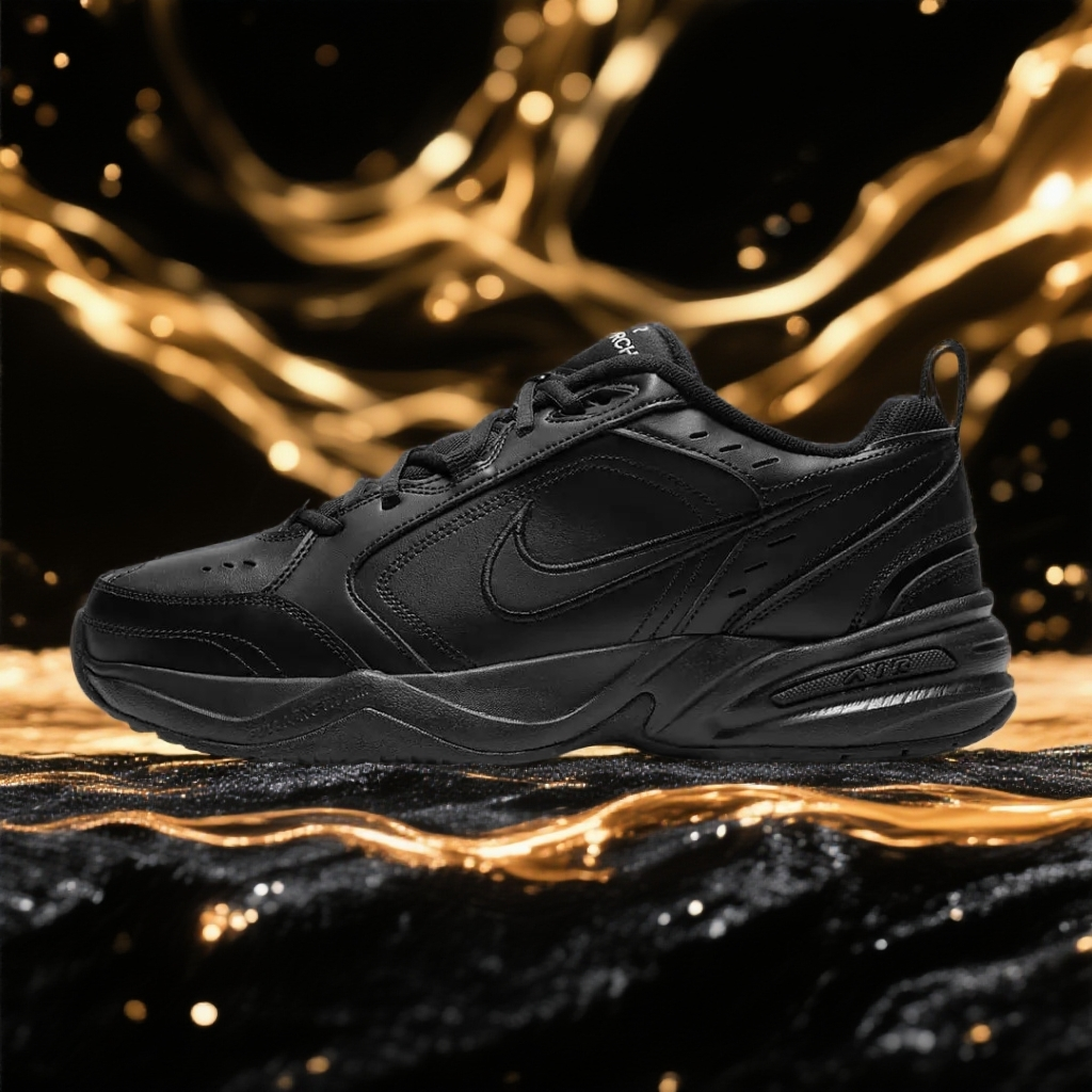 NIKE/耐克男子训练老爹鞋 MONARCHIV全黑复古运动鞋 415445-001