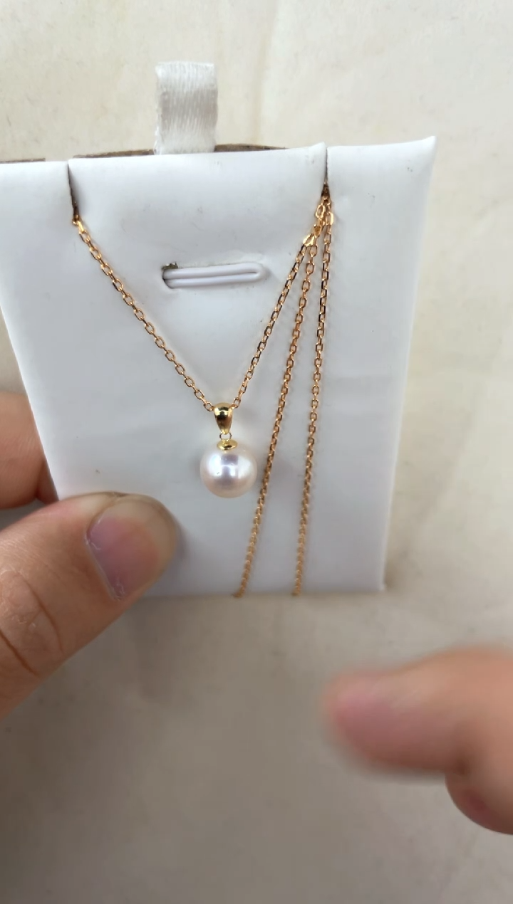 【闪购商品】海水珍珠颈饰18K金镶嵌吊坠赠链