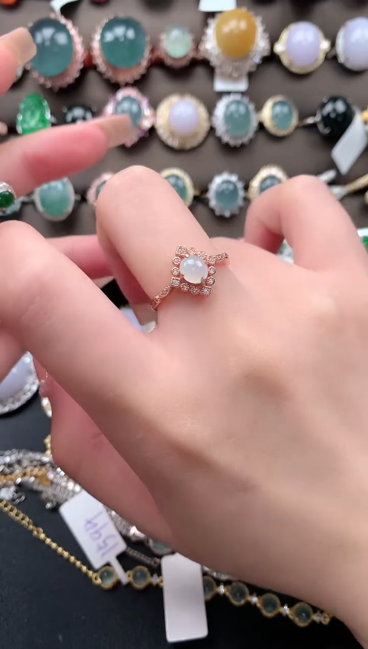 【闪购商品】翡翠戒指银S925镶嵌52141