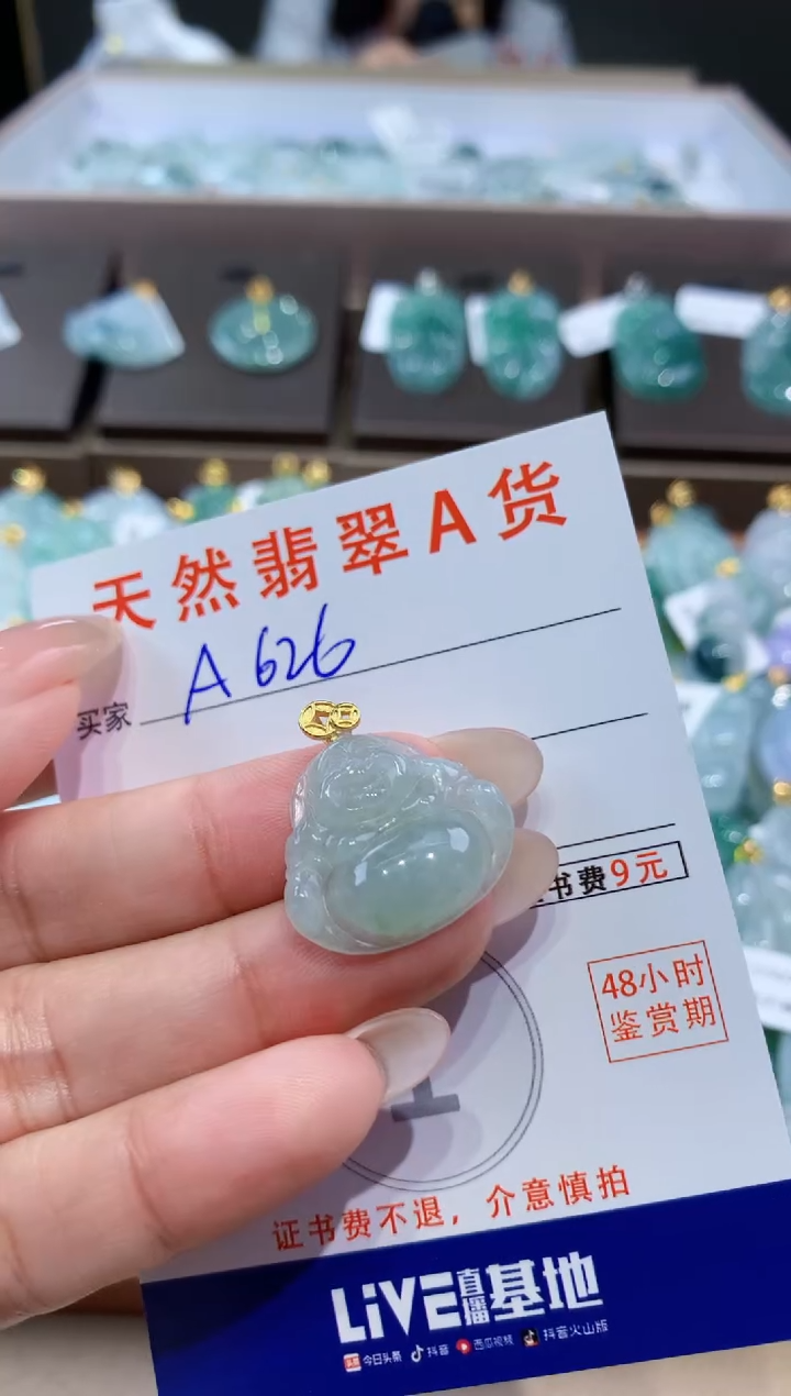 颈饰未镶嵌翡翠天然缅甸翡翠A货挂件 