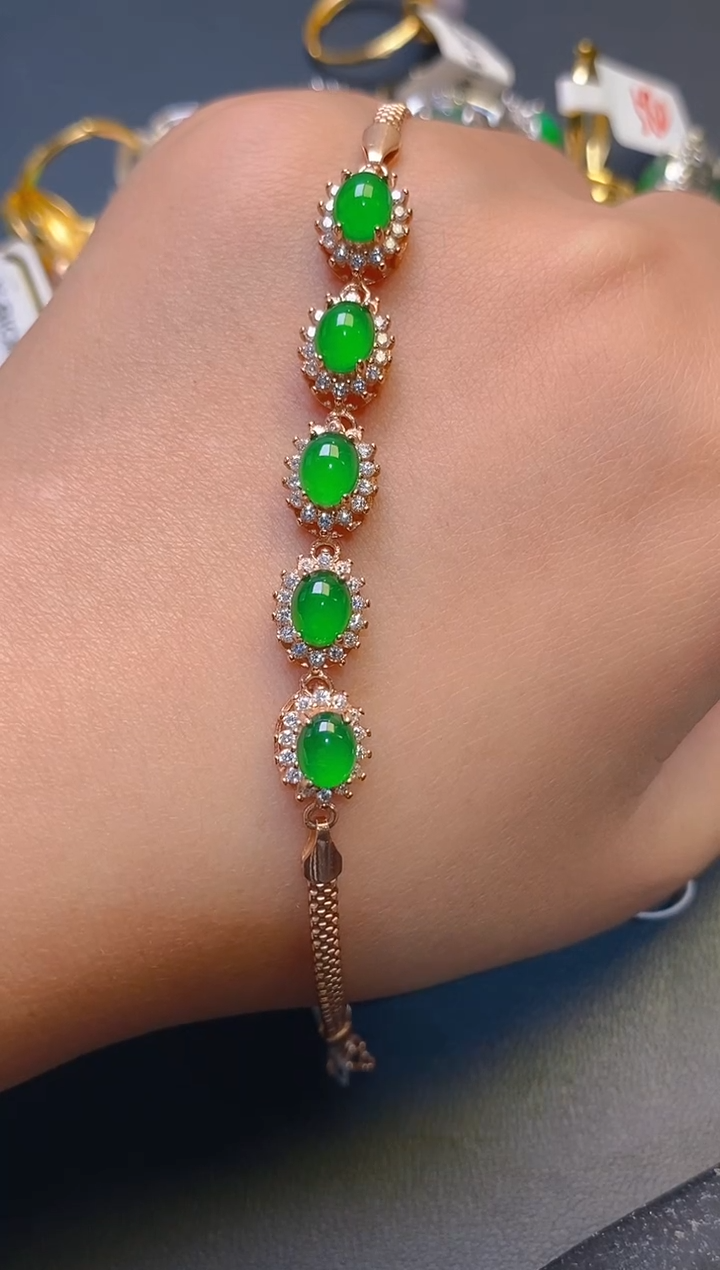 【闪购商品】翡翠耳饰银S925镶嵌天然A货翡翠1