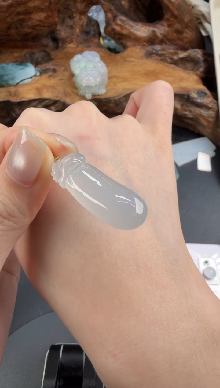 吊坠(不含链)18K金镶嵌翡翠翡翠饰品-305