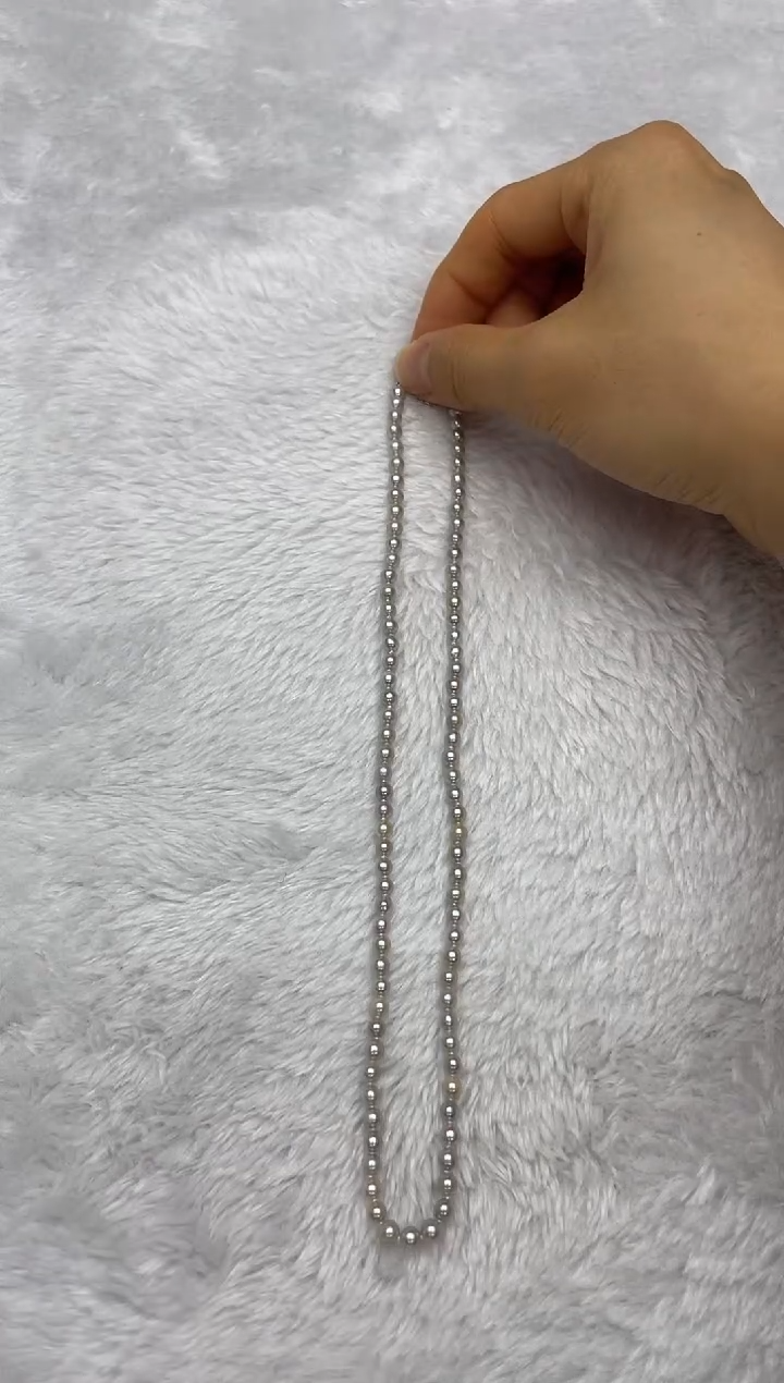 项链银S925镶嵌海水珍珠AK真多麻4-4.5mm