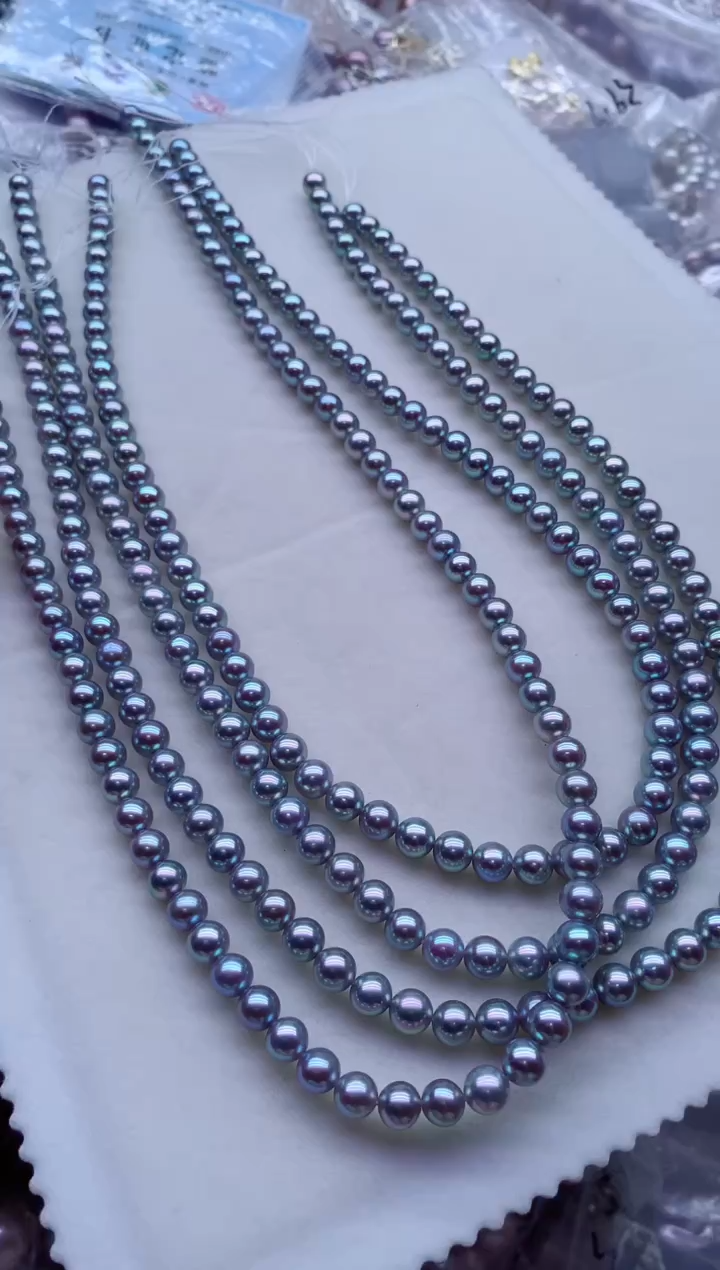 淡水珍珠银S925镶嵌项链多样性发其一，非无暇