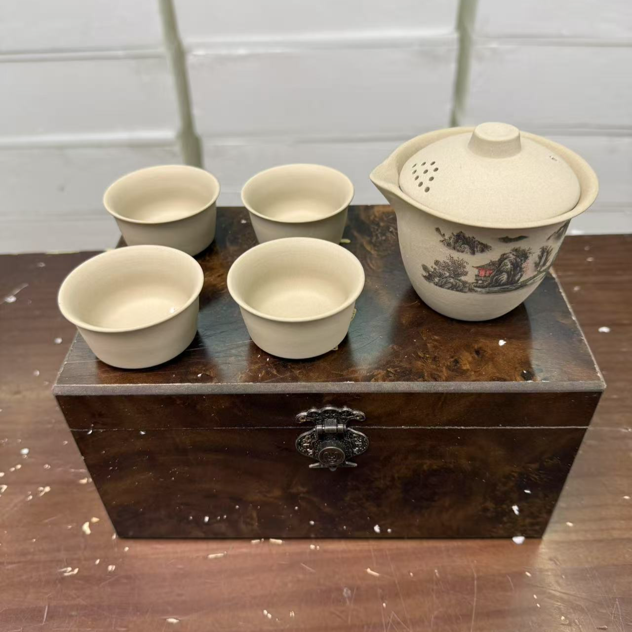 【闪购商品】粗陶品茗一壶四杯茶具（无礼盒）@@@@@@@@@@@@@@@@@@@@