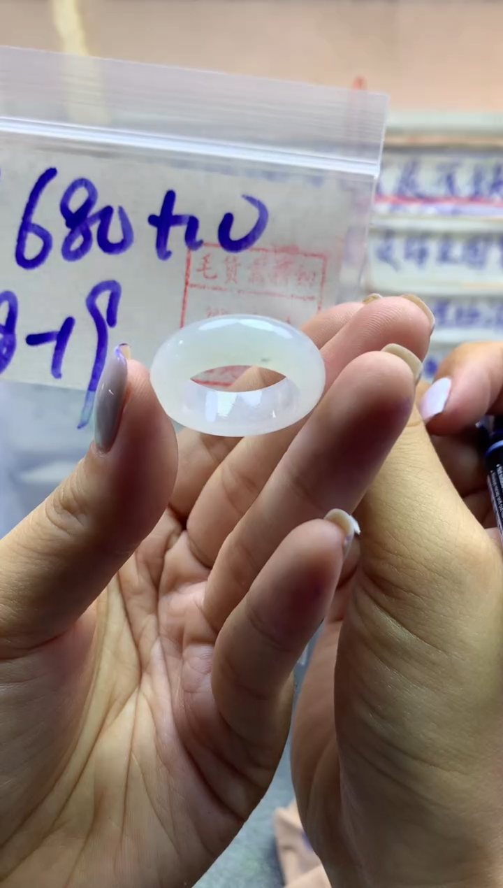 【闪购商品】定制翡翠未镶嵌戒圈1819-690元毛货需精抛光发