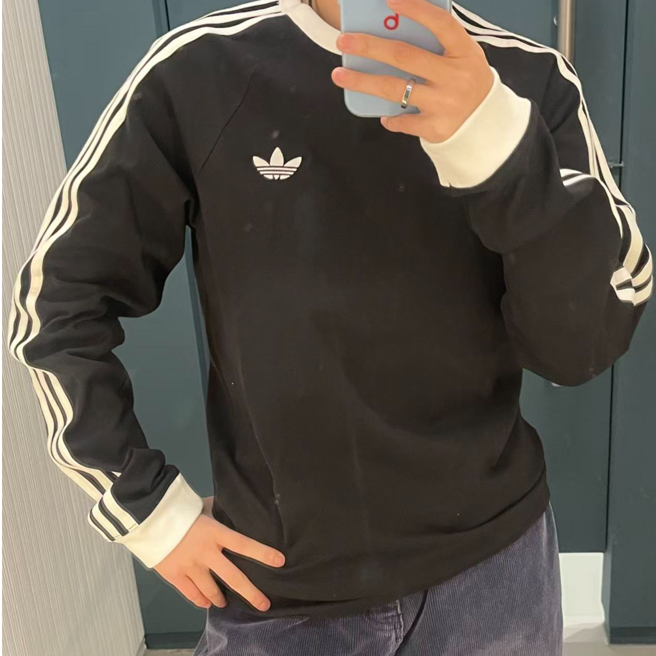 adidas/阿迪达斯3-STRIPES 经典纯棉运动长袖T恤 KE3546