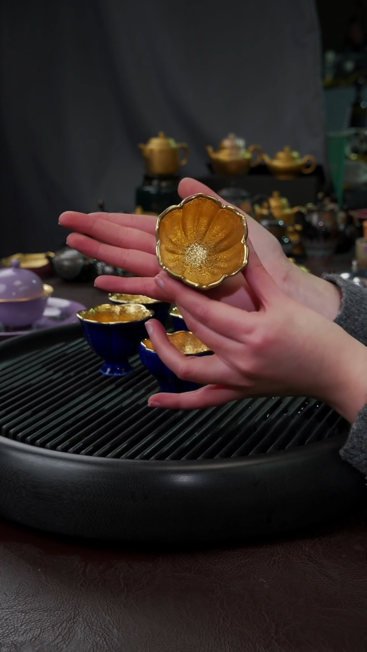 【闪购商品】杯【宜景窑蓝宝王子鎏金】洛神樱花