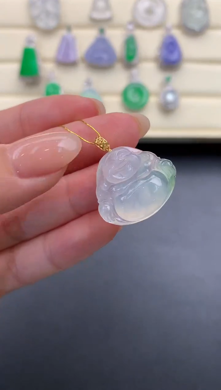 【闪购商品】翡翠颈饰18K金镶嵌Q799     