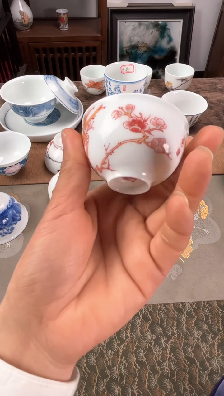 【闪购商品】景德镇文祥窑手工釉下彩陶瓷单杯