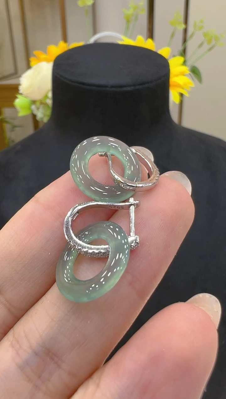 翡翠银S925镶嵌耳饰多样性团购发一件