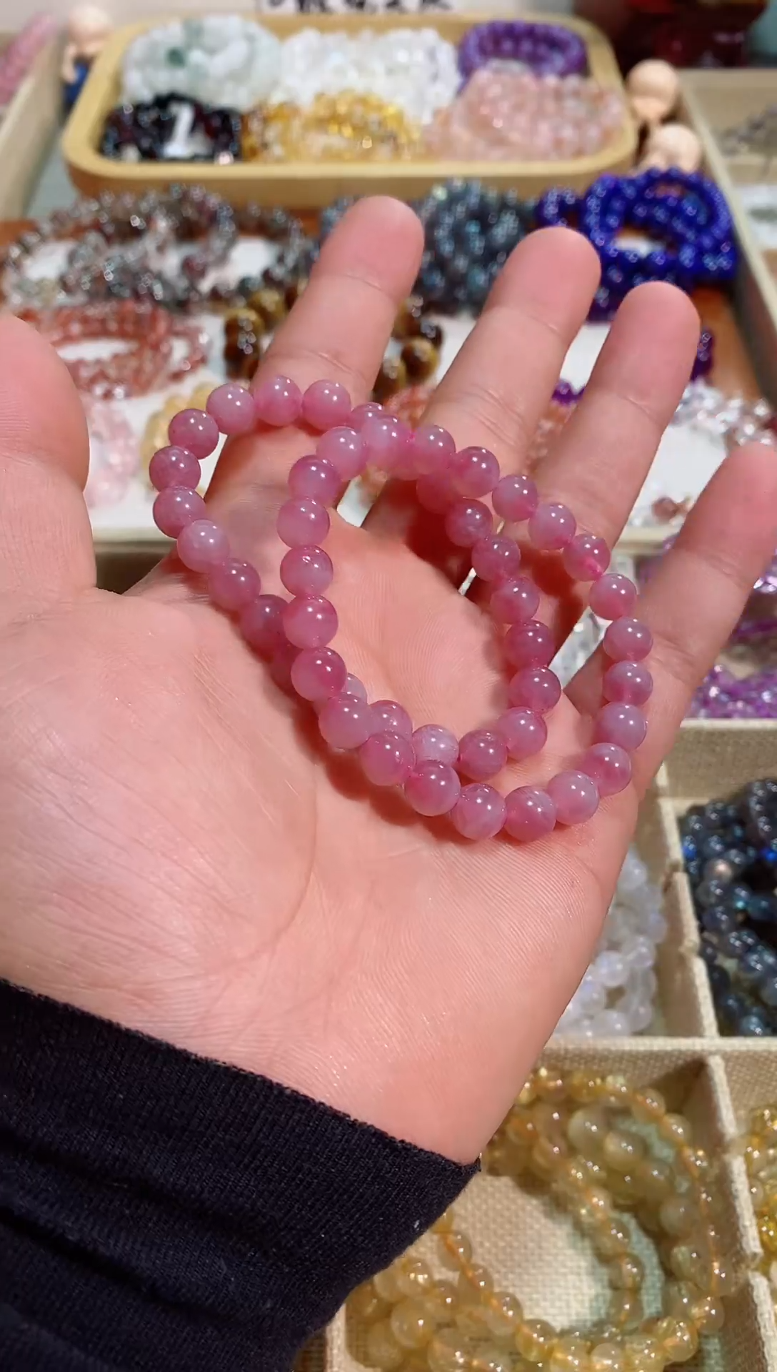【闪购商品】水晶手链未镶嵌紫马粉8M+ (多样性发其一）