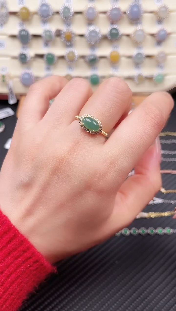 【闪购商品】翡翠戒指银S925镶嵌戒指