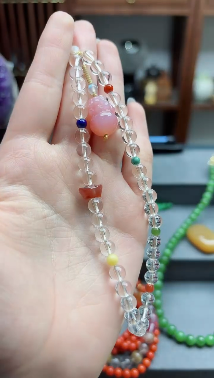 【闪购商品】水晶挂件未镶嵌白水晶多宝挂件 DN