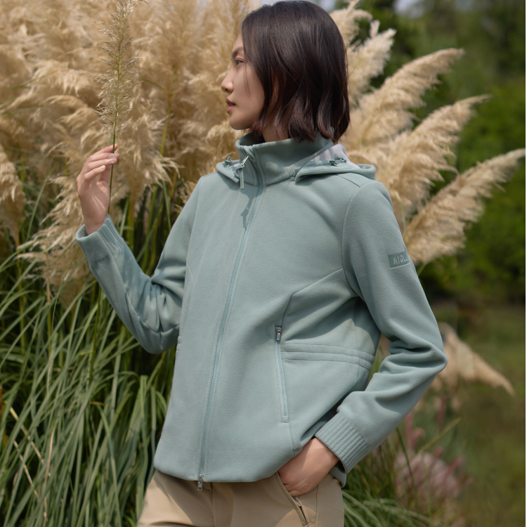 【新客推荐】AIGLE艾高长袖户外休闲加厚保暖立领全拉抓绒衣BD31